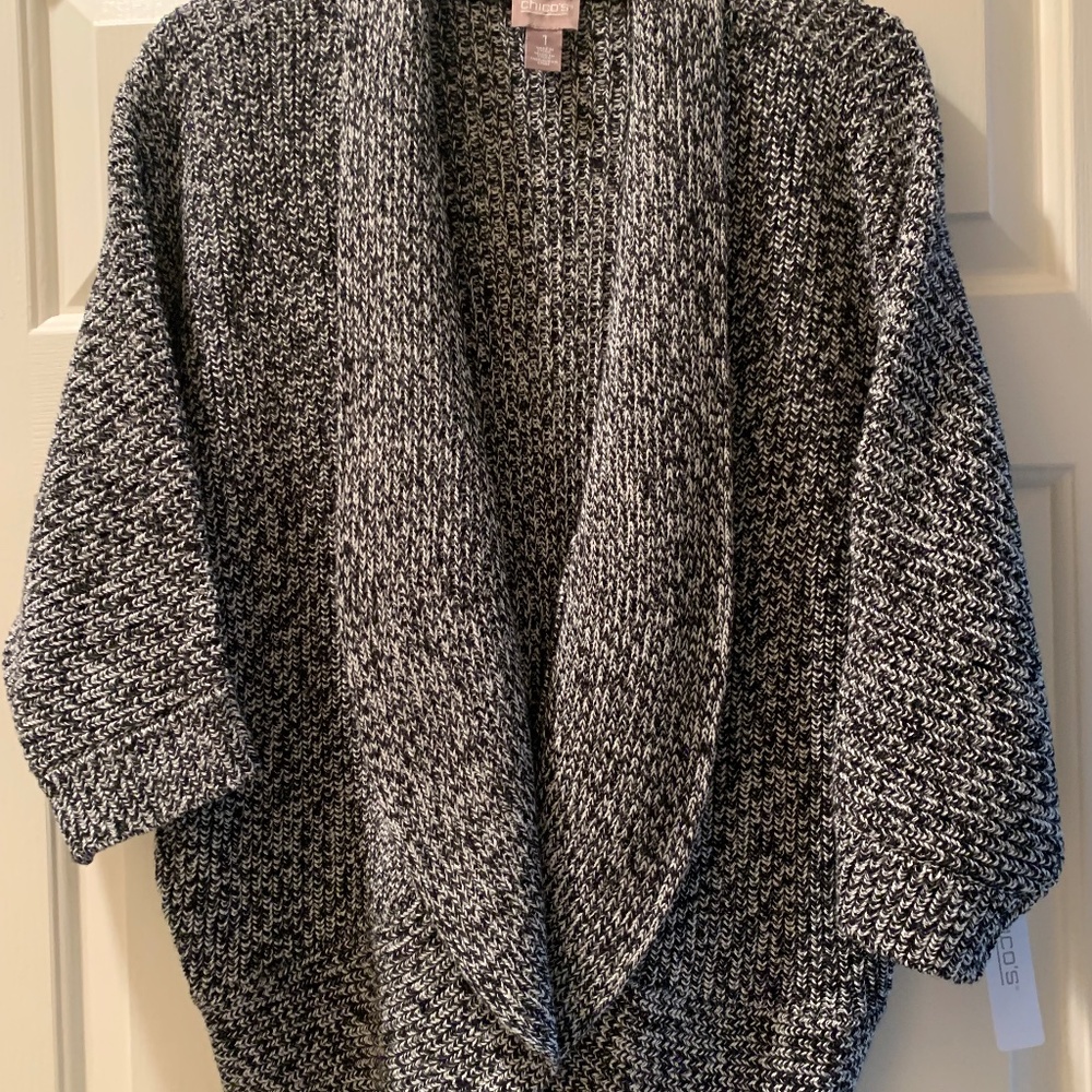 CHICOs NEW Black & White Cardigan Sweater Size 1